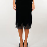 Gonna Nera midi in velluto con inserti in pizzo D49EO043E4E MF099 ERMANNO BY ERMANNO SCERVINO 
