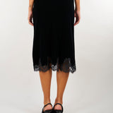 Gonna Nera midi in velluto con inserti in pizzo D49EO043E4E MF099 ERMANNO BY ERMANNO SCERVINO 