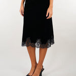 Gonna Nera midi in velluto con inserti in pizzo D49EO043E4E MF099 ERMANNO BY ERMANNO SCERVINO 