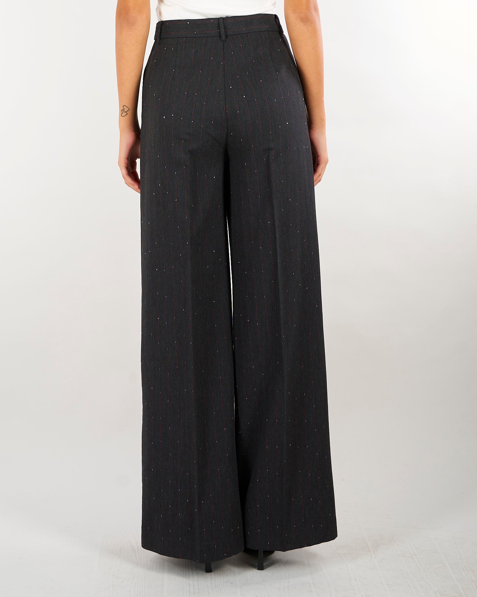 Pantaloni sartoriali Antracite gessati con micro paillettes D49EP028ER3 MFB89 ERMANNO BY ERMANNO SCERVINO 