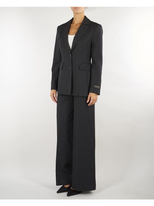 Pantaloni sartoriali Antracite gessati con micro paillettes D49EP028ER3 MFB89 ERMANNO BY ERMANNO SCERVINO 