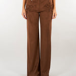 Pantaloni Cuoio in suede con ricami D49EP045E94 MFB76 ERMANNO BY ERMANNO SCERVINO 