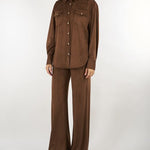 Pantaloni Cuoio in suede con ricami D49EP045E94 MFB76 ERMANNO BY ERMANNO SCERVINO 