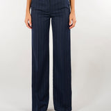 Pantalone Blu gessato wide leg D49EP073E5D MFC14 ERMANNO BY ERMANNO SCERVINO 