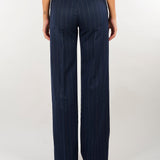 Pantalone Blu gessato wide leg D49EP073E5D MFC14 ERMANNO BY ERMANNO SCERVINO 