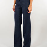 Pantalone Blu gessato wide leg D49EP073E5D MFC14 ERMANNO BY ERMANNO SCERVINO 