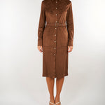Abito chemisier Cuoio in suede con ricami D49EQ013E94 MFB76 ERMANNO BY ERMANNO SCERVINO 