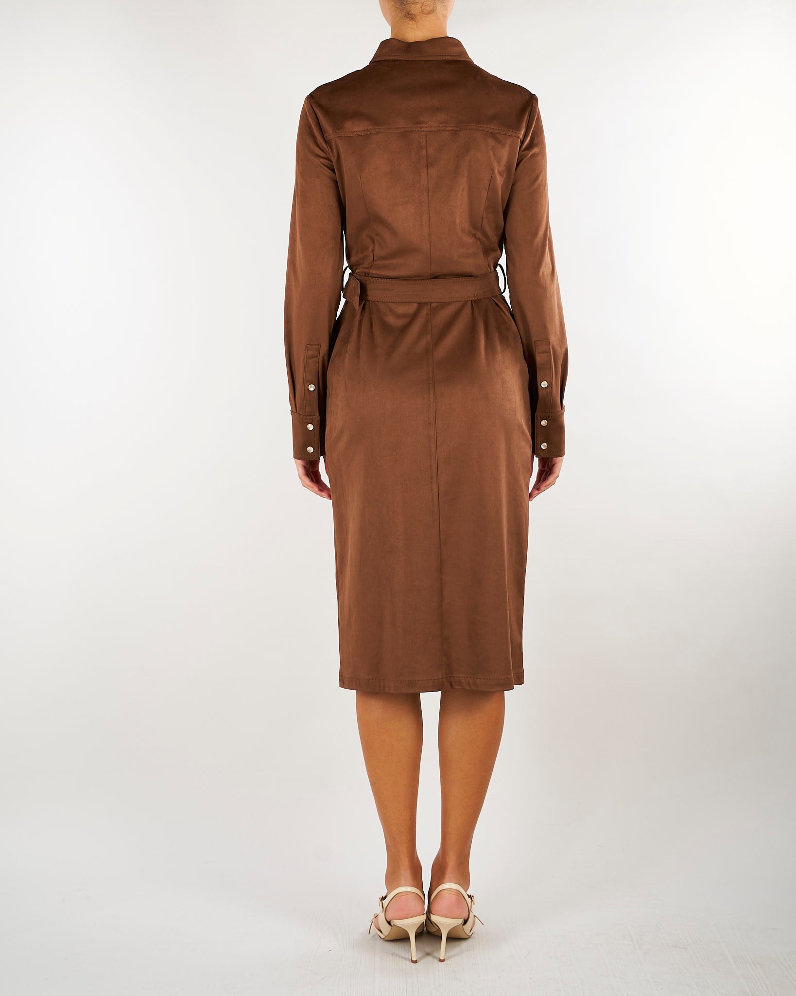 Abito chemisier Cuoio in suede con ricami D49EQ013E94 MFB76 ERMANNO BY ERMANNO SCERVINO 