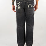 Jeans Nero con stampa gabbiano e rotture 2EAEJM6JE6011RXDN BLDD EVISU 
