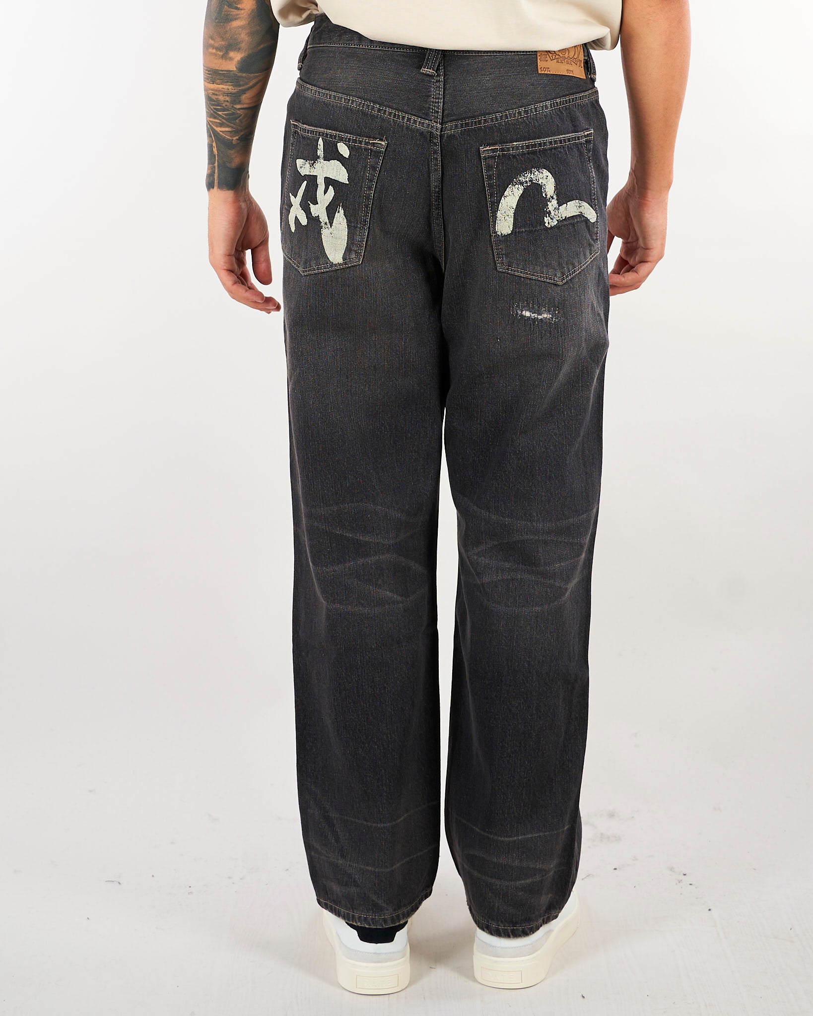 Jeans Nero con stampa gabbiano e rotture 2EAEJM6JE6011RXDN BLDD EVISU 