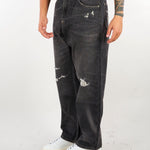 Jeans Nero con stampa gabbiano e rotture 2EAEJM6JE6011RXDN BLDD EVISU 
