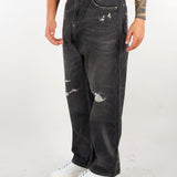 Jeans Nero con stampa gabbiano e rotture 2EAEJM6JE6011RXDN BLDD EVISU 