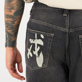 Jeans Nero con stampa gabbiano e rotture 2EAEJM6JE6011RXDN BLDD EVISU 