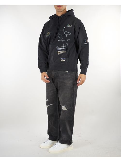 Jeans Nero con stampa gabbiano e rotture 2EAEJM6JE6011RXDN BLDD EVISU 