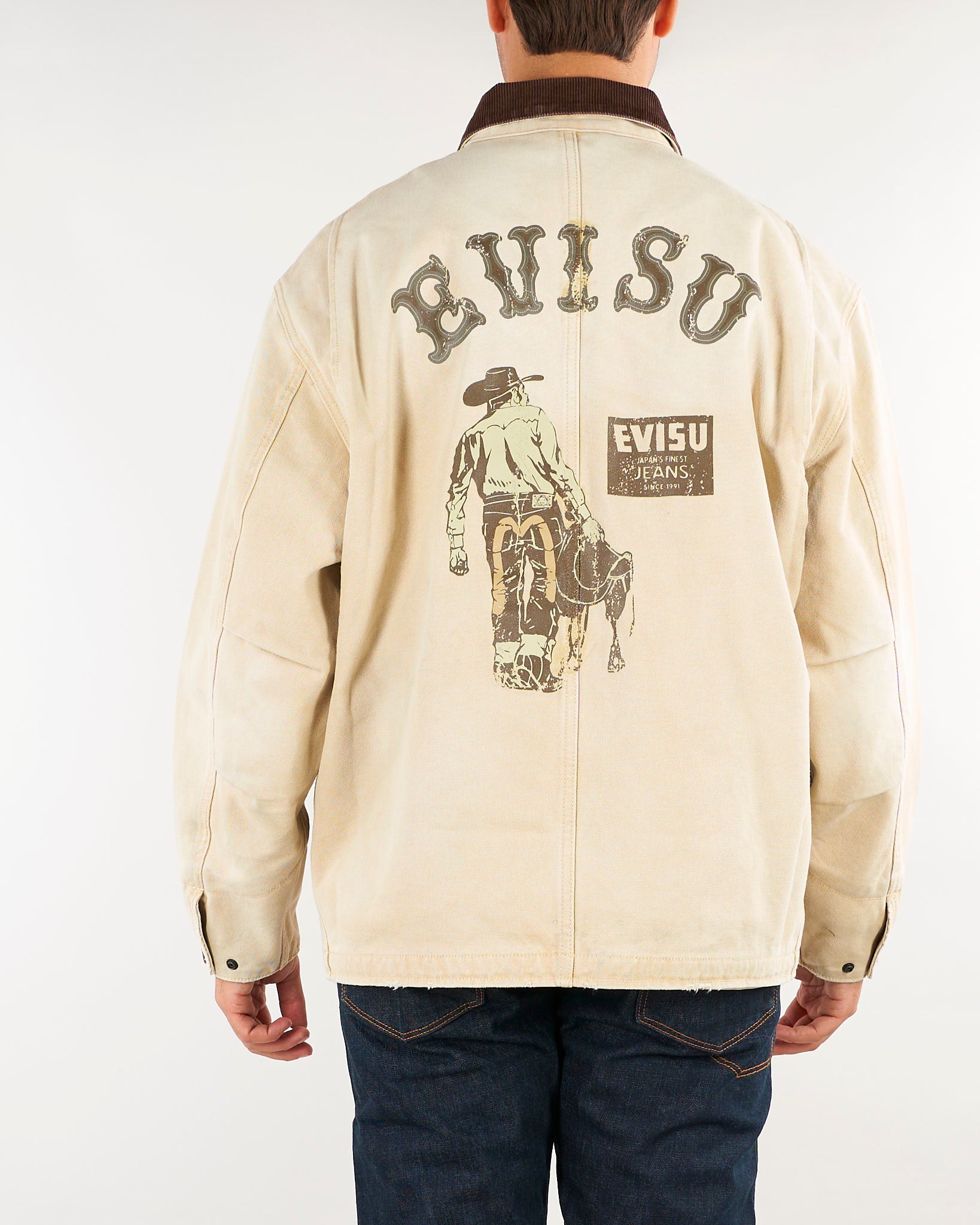 Giacca Beige da lavoro vintage in tela con tasche multiple Seagull 2EAEJM6JK6022LFCT BEGX EVISU 