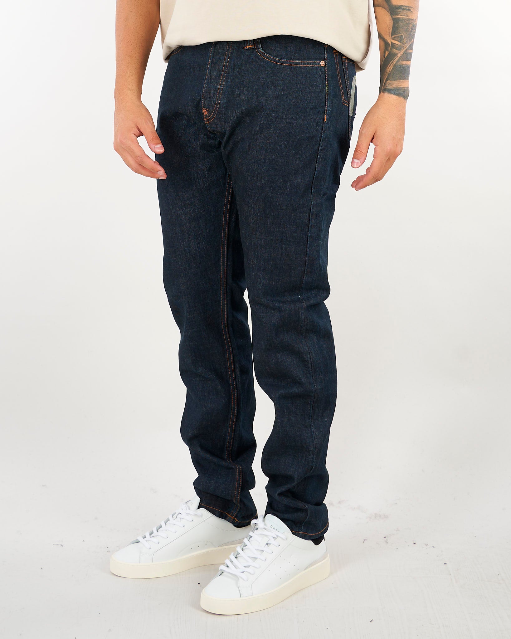 Jeans con orlo a vista e tasche, stampa gabbiani grigi e bianchi #2017 2EAHTM6JE100117DN INDX EVISU 