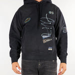 Felpa Nero con cappuccio e stemmi ricamati "Fortuna" 2EAHTM6SW1070RXCT BLKX EVISU 