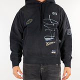 Felpa Nero con cappuccio e stemmi ricamati "Fortuna" 2EAHTM6SW1070RXCT BLKX EVISU 