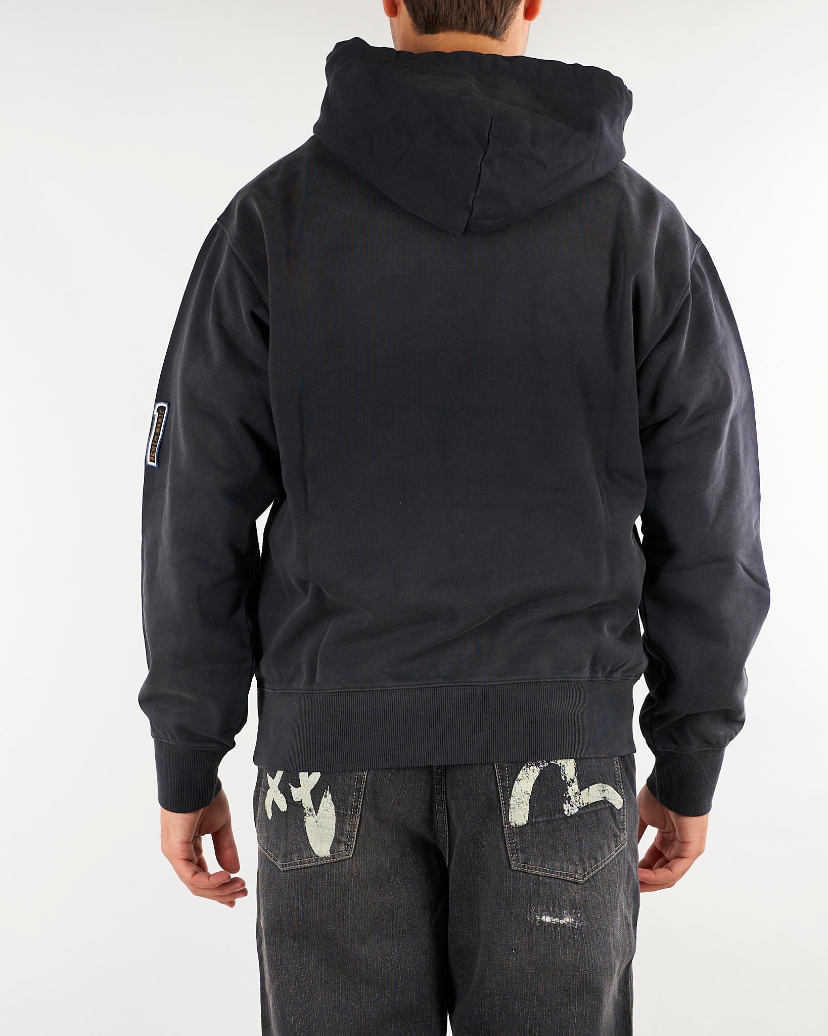 Felpa Nero con cappuccio e stemmi ricamati "Fortuna" 2EAHTM6SW1070RXCT BLKX EVISU 