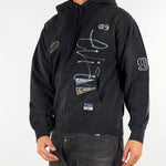 Felpa Nero con cappuccio e stemmi ricamati "Fortuna" 2EAHTM6SW1070RXCT BLKX EVISU 