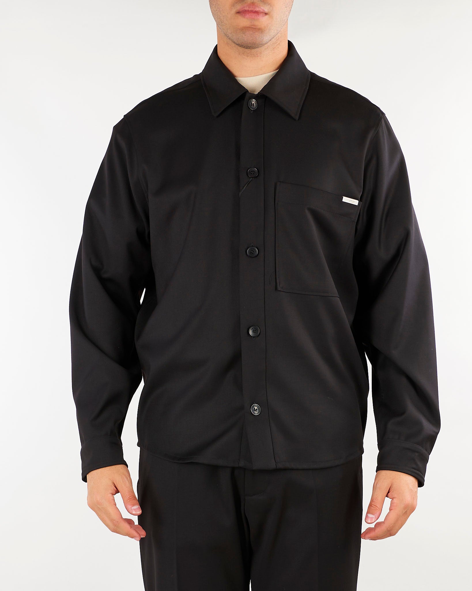 Overshirt Nero Relaxed fit con tasca CA3827 9 I'M BRIAN 