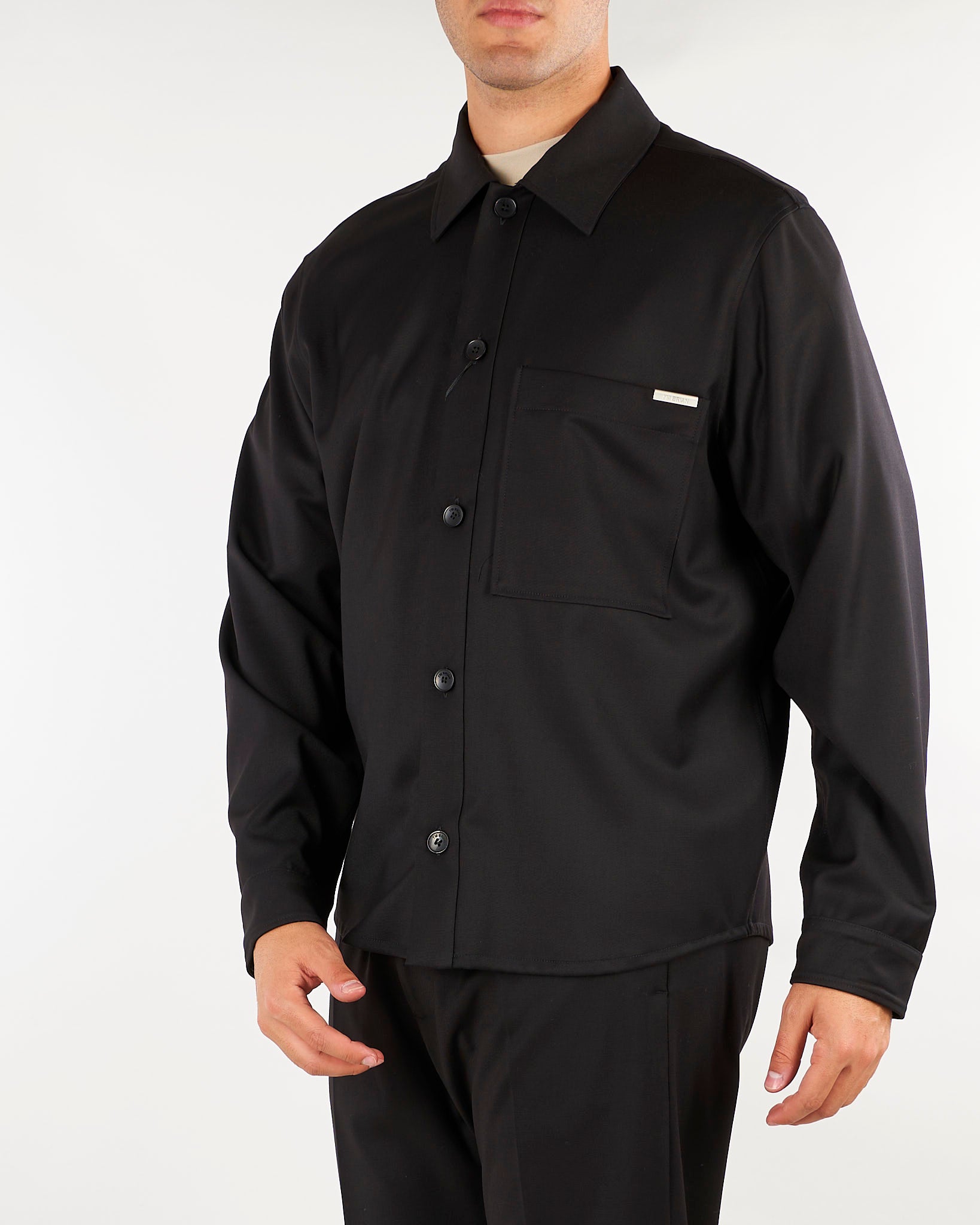 Overshirt Nero Relaxed fit con tasca CA3827 9 I'M BRIAN 