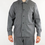 Overshirt Grigio in flanella di lana CA3829 8 I'M BRIAN 