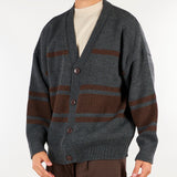 Cardigan Grigio a fasce Relaxed fit MA3808 8 I'M BRIAN 