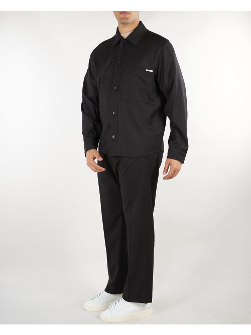 Pantalone Nero con elastico in vita e gamba ampia PA3888 9 I'M BRIAN 