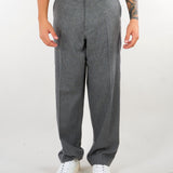 Pantalone Grigio in flanella di lana wide leg PA3895 8 I'M BRIAN 