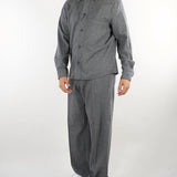 Pantalone Grigio in flanella di lana wide leg PA3895 8 I'M BRIAN 