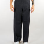 Pantalone Antracite in lana vergine wide leg PA3900 8 I'M BRIAN 