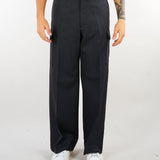 Pantalone Antracite in lana vergine wide leg PA3900 8 I'M BRIAN 