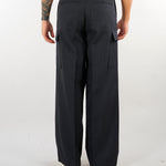 Pantalone Antracite in lana vergine wide leg PA3900 8 I'M BRIAN 