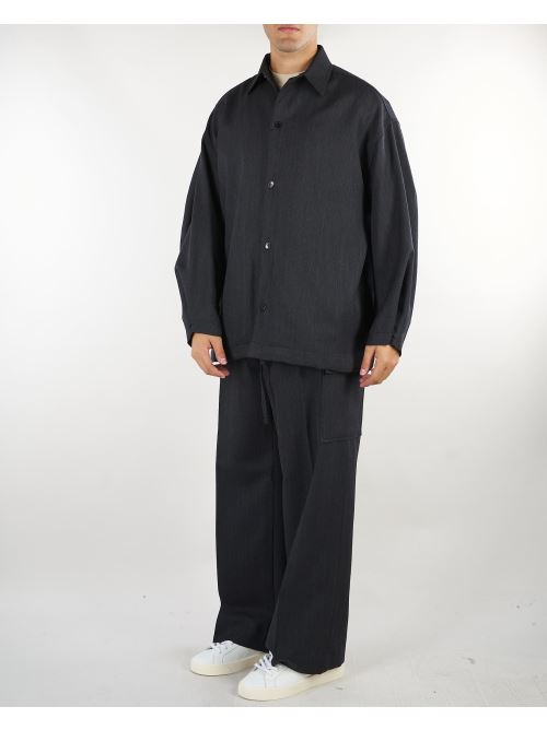 Pantalone Antracite in lana vergine wide leg PA3900 8 I'M BRIAN 