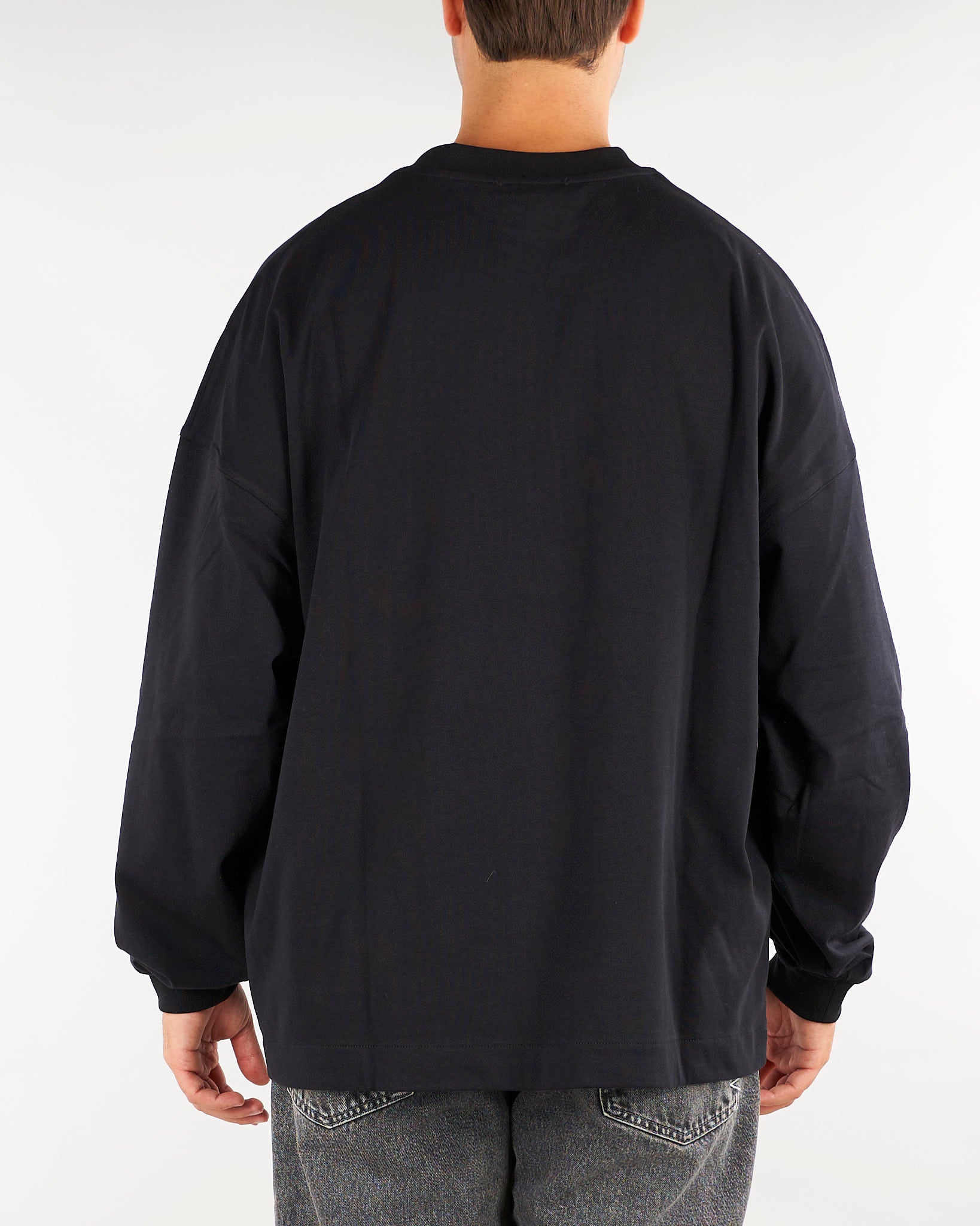 T-shirt Nero long sleeves con stampa TS3937 99 I'M BRIAN 
