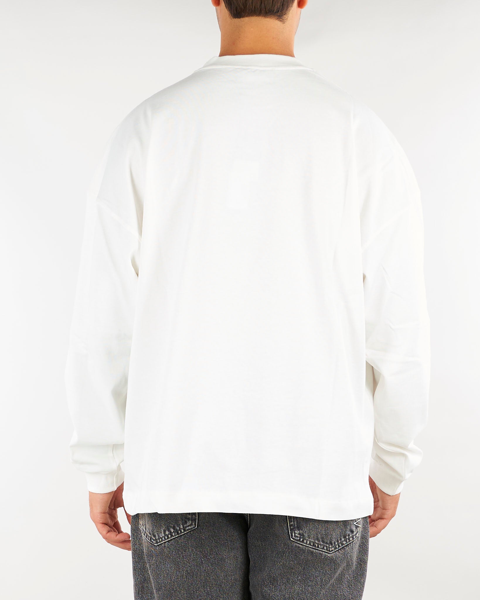 T-shirt Bianco long sleeves con stampa TS3938 1 I'M BRIAN 