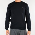 Maglia Nero in misto lana rasata con logo iconico AH3225 031 LACOSTE 