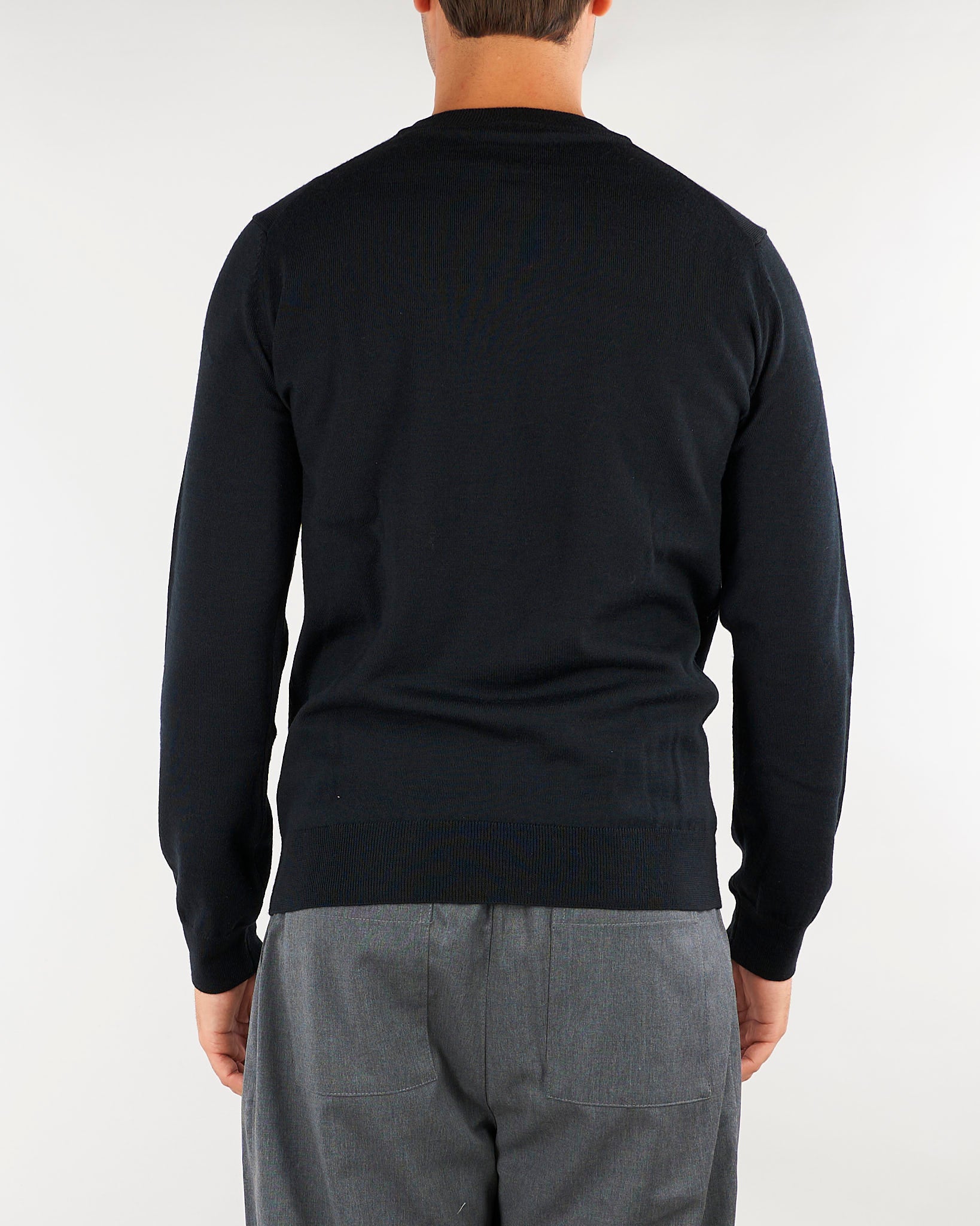 Maglia Nero in misto lana rasata con logo iconico AH3225 031 LACOSTE 