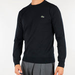 Maglia Nero in misto lana rasata con logo iconico AH3225 031 LACOSTE 
