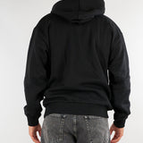 Felpa Nero con cappuccio in tessuto felpato con logo iconico SH8863 031 LACOSTE 