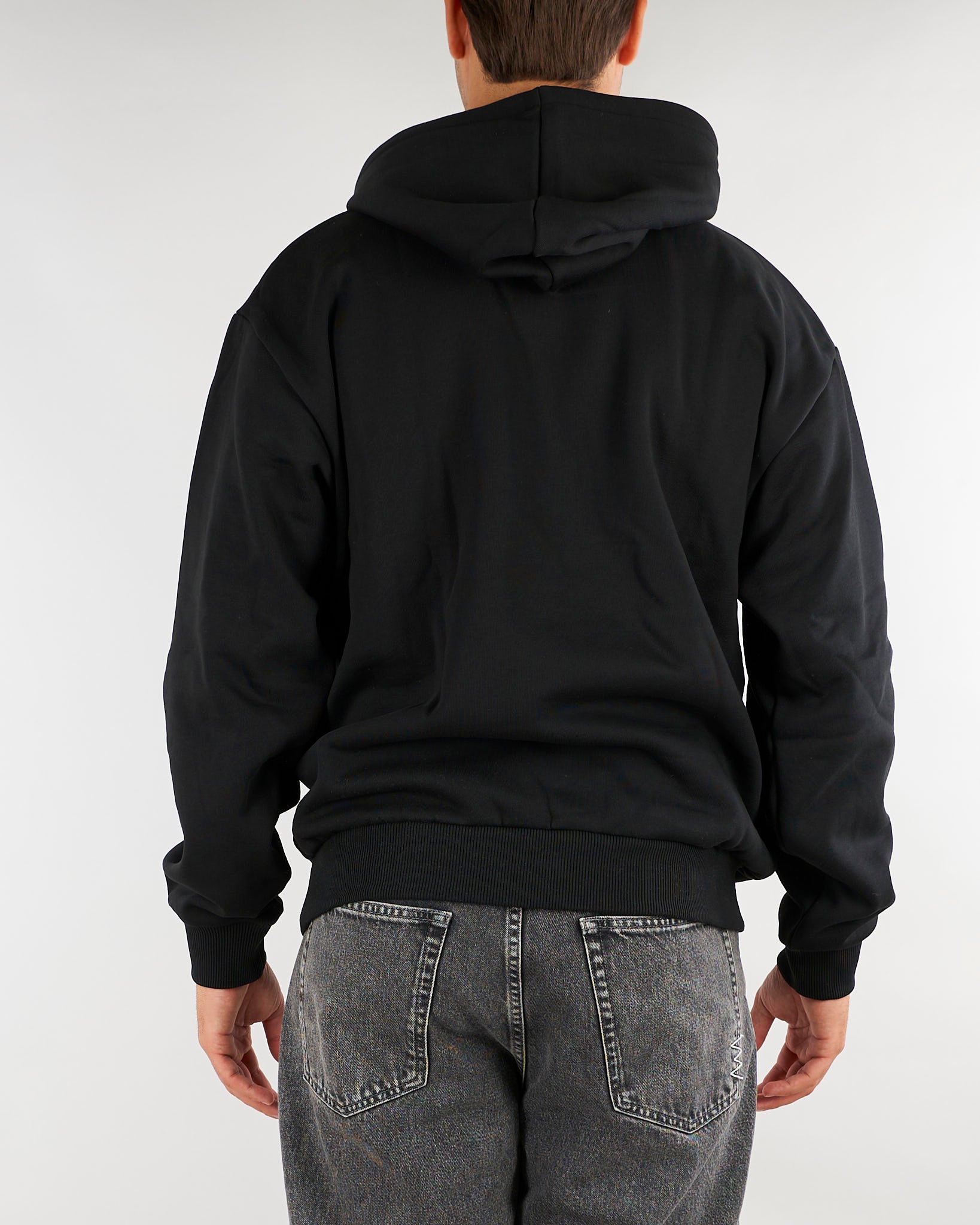 Felpa Nero con cappuccio in tessuto felpato con logo iconico SH8863 031 LACOSTE 
