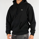 Felpa Nero con cappuccio in tessuto felpato con logo iconico SH8863 031 LACOSTE 