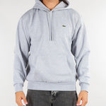 Felpa Grigio con cappuccio in tessuto felpato e logo iconico SH8863 CCA LACOSTE 