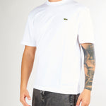 T-shirt Bianco in cotone con logo TH7318 001 LACOSTE 