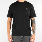T-shirt Nero in cotone con logo TH7318 031 LACOSTE 