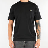 T-shirt Nero in cotone con logo TH7318 031 LACOSTE 
