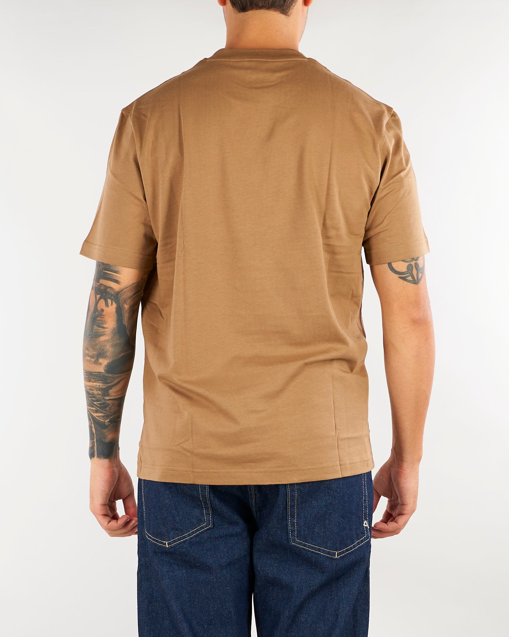 T-shirt Cammello in cotone con logo TH7318 SIX LACOSTE 