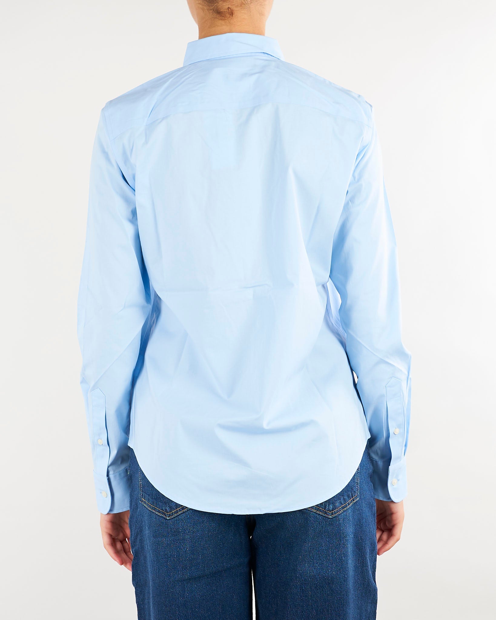Camicia Azzurro in cotone stretch con logo 200684553 002 LAUREN RALPH LAUREN 