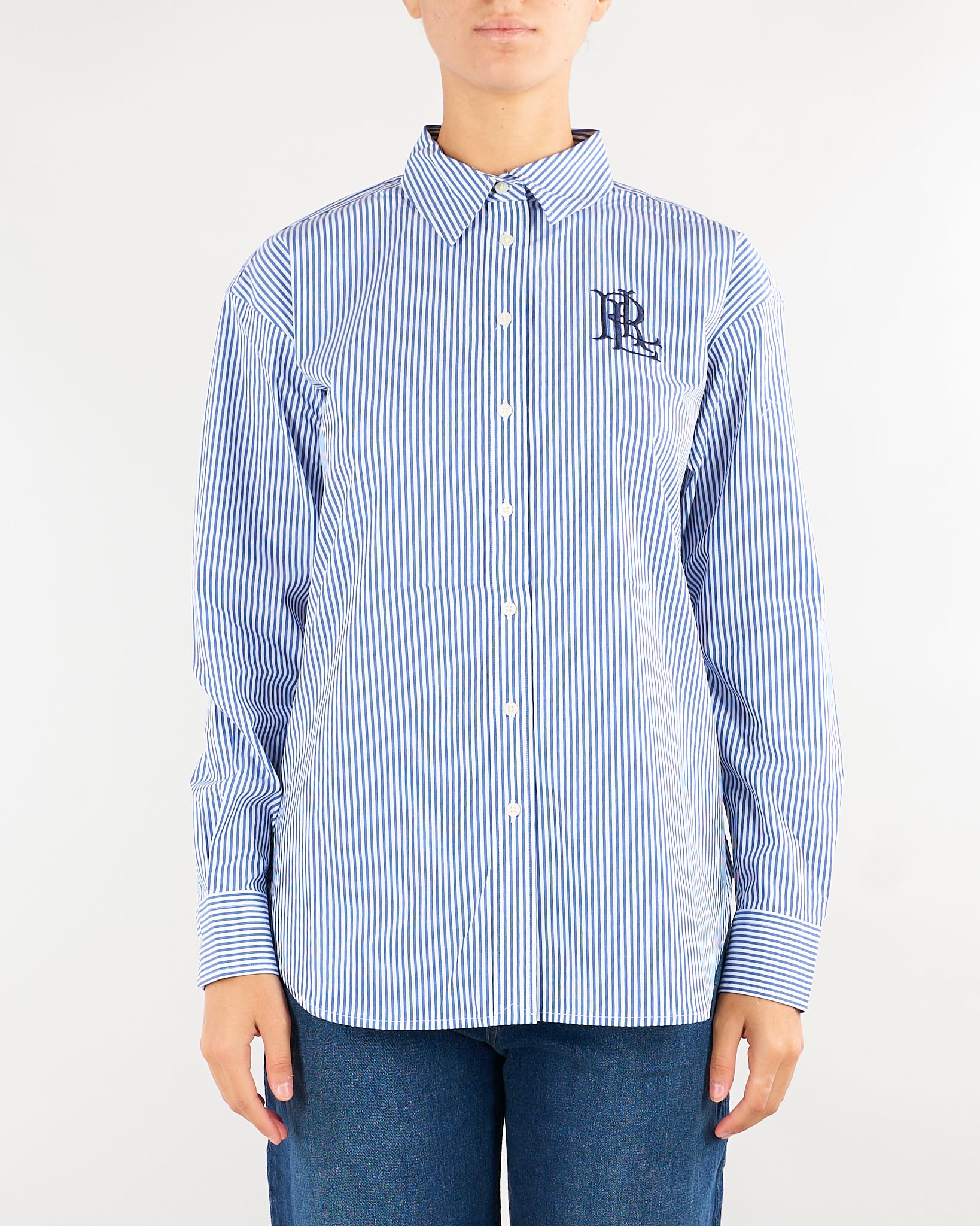 Camicia Blu-Bianco in cotone stretch Relaxed-Fit 200932539 001 LAUREN RALPH LAUREN 